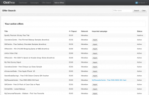 Clickthroo • Offers • Active offers